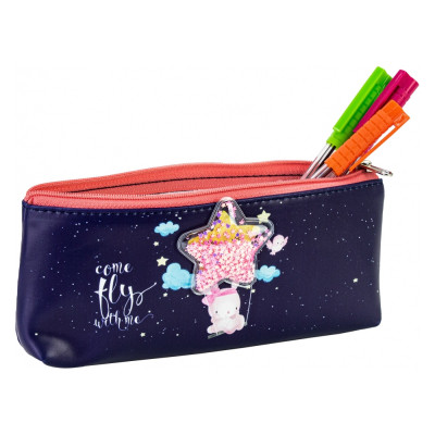 Пенал Cool For School з конфеті 1 відділення синій (CF87024)