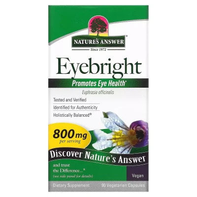 Трави Nature&#039;s Answer Очанка для очей, 800 мг, Eyebright, 90 вегетаріанських капсул (NTA-16210)