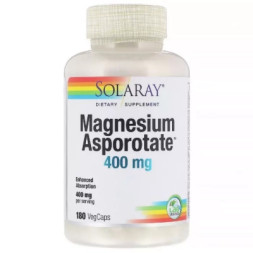 Мінерали Solaray Аспартат Магнію, Magnesium Asporotate, 400 мг, 180 капсул (SOR-13223)