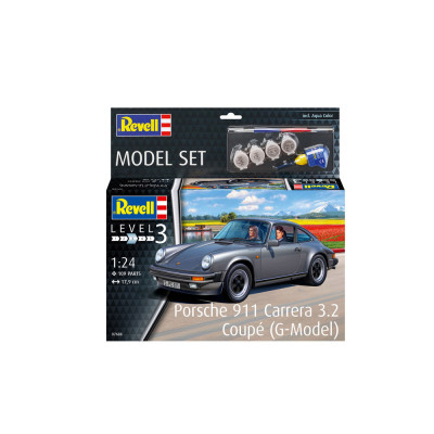 Збірна модель Revell Набір автомобіль Porsche 911 Carrera 3.2 Coupé рівень 3 масштаб 1:24 (RVL-67688)