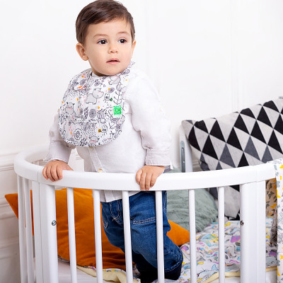 Слинявчик Еко Пупс Eco Cotton Premium непромокаючий з кишенею Бегемотик (EPB-005)