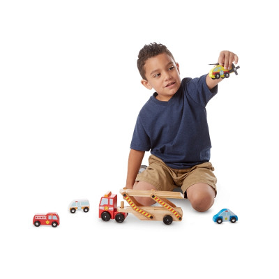 Ігровий набір Melissa&amp;Doug Дерев&#039;яний аварійний перевізник-трейлер (MD14610)