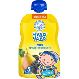 Дитяче пюре Чудо-Чадо груша чорнослив без цукру 90 г (4820016253858)