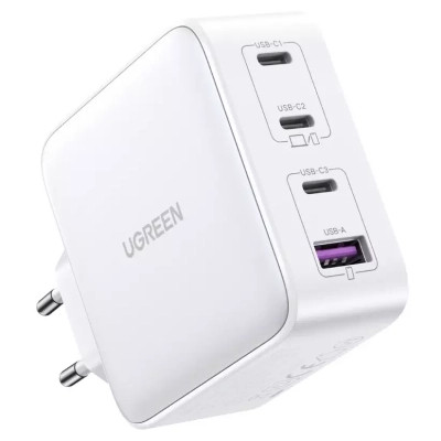 Зарядний пристрій Ugreen 4xUSB 100W (3хUSB-C+USB-A) Gan white CD226 (15337)