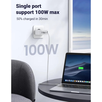 Зарядний пристрій Ugreen 4xUSB 100W (3хUSB-C+USB-A) Gan white CD226 (15337)