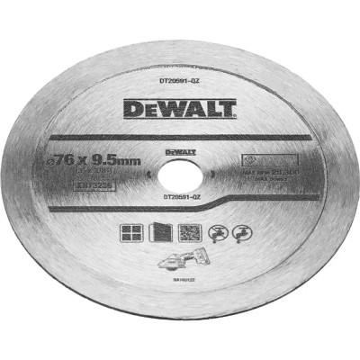 Диск пильний DeWALT алмазний кераміка/кахель, 76 х 1,0 х 9,5 мм, 1 шт. (DT20591)