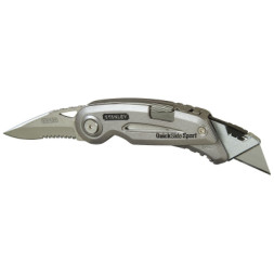 Ніж монтажний Stanley QUICKSLIDE SPORT UTILITY KNIFE складаний з двома лезами (0-10-813)