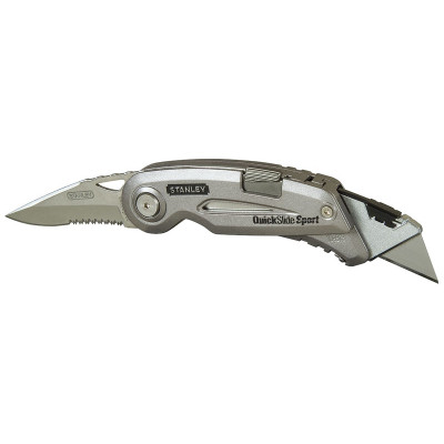 Ніж монтажний Stanley QUICKSLIDE SPORT UTILITY KNIFE складаний з двома лезами (0-10-813)