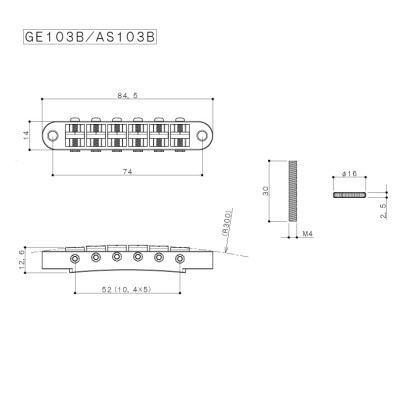 Бридж для гітари Gotoh GE103B CK