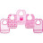 Слинявчик Luvable Friends 5 шт з візерунками, рожевий (2208 F)