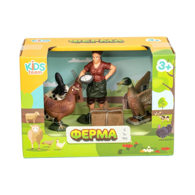 Фігурка Kids Team набір Ферма фермерка, курка, кролик, качка (Q9899-T7_3)