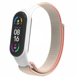 Ремінець до фітнес браслета Armorstandart нейлоновий для Xiaomi Mi Band 7/6/5/4 White/Red (ARM67846)