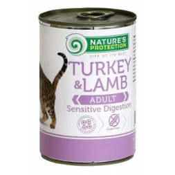 Консерви для котів Nature's Protection Adult Sensitive Digestion Turkey &amp; Lamb 400 г (KIK24635)