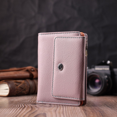 Гаманець ST Leather З натуральної шкіри Бежевий (22502)