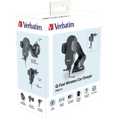 Універсальний автотримач Verbatim FWC-01 with Qi Fast Wireless Car Charger (49552)