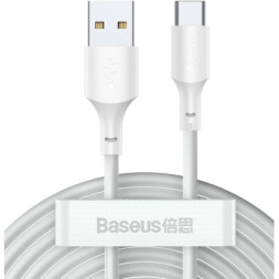 Дата кабель USB 2.0 AM to USB-C Simple WisdomKit (2PCS) 1.5m 5A white Baseus (TZCATZJ-02)