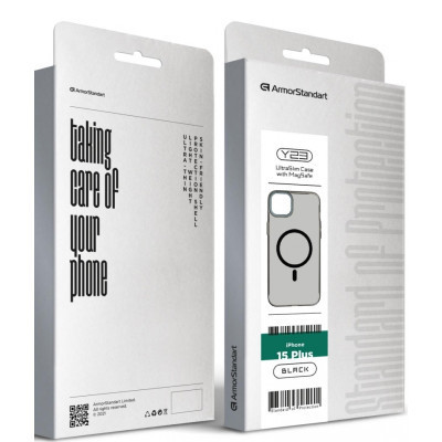 Чохол до мобільного телефона Armorstandart Y23 MagSafe Apple iPhone 15 Plus Transparent Black (ARM68334)