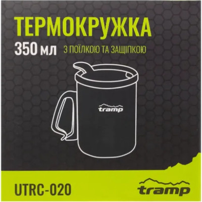 Чашка туристична Tramp з поїлкою і защіпкою 350 мл Olive (UTRC-020-olive)