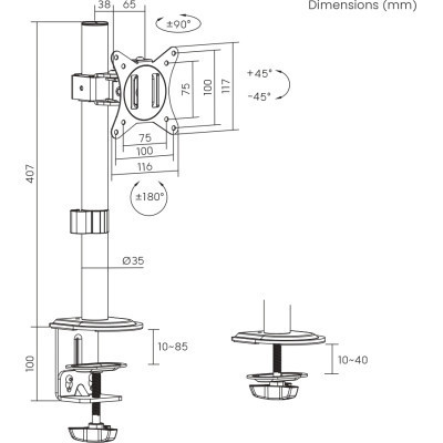 Кронштейн Brateck LDT66-C01