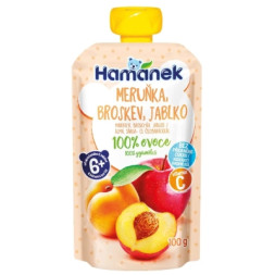 Дитяче пюре Hamanek із яблук, абрикосів та персиків 100 г (1215912)