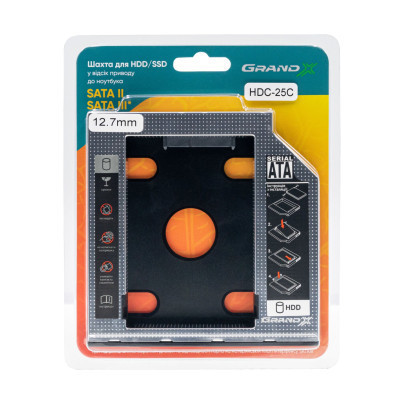 Фрейм-перехідник Grand-X HDD 2,5&#039;&#039; SATA2/SATA3 (HDC-25С)