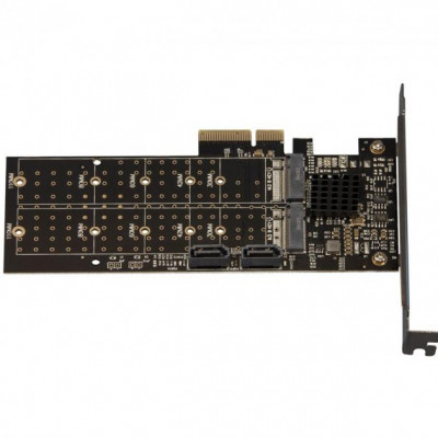 Плата розширення Frime 88SE9215 PCI-E-2хM.2 SATA3+2хSATA3 PCIe (ECF-PCIEtoSSD012.LP)