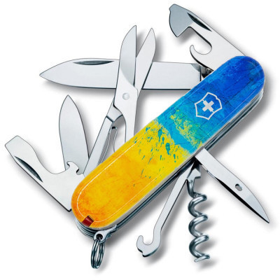 Ніж Victorinox Climber Ukraine Жовто-синій малюнок (1.3703.7_T3100p)