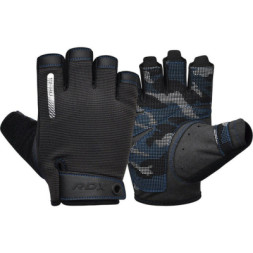 Рукавички для фітнесу RDX T2 Half Blue Plus L (WGA-T2HU-L+)