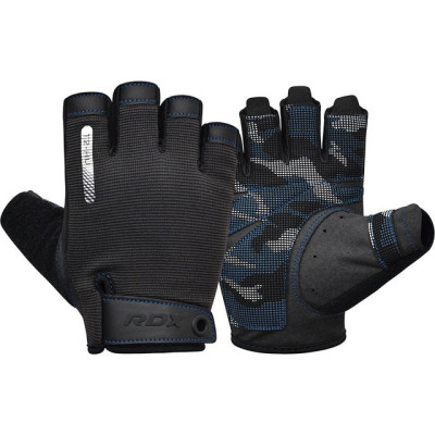 Рукавички для фітнесу RDX T2 Half Blue Plus L (WGA-T2HU-L+)