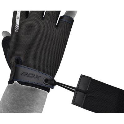 Рукавички для фітнесу RDX T2 Half Blue Plus L (WGA-T2HU-L+)
