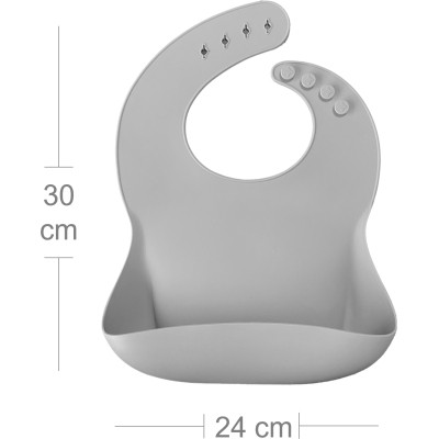 Слинявчик MinikOiOi Basics-Bib силіконовий 100 (Powder Grey) (101020054)