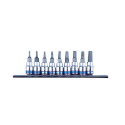 Набір головок KING TONY Torx 1/4&quot; з отвором 9 шт в тримачі (2119PR)
