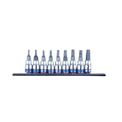 Набір головок KING TONY Torx 1/4&quot; з отвором 9 шт в тримачі (2119PR)