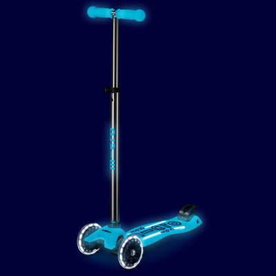 Самокат Micro Maxi Deluxe Glow LED Plus Синій кришталь (MMD377)