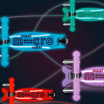 Самокат Micro Maxi Deluxe Glow LED Plus Синій кришталь (MMD377)