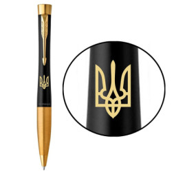 Ручка кулькова Parker URBAN 17 UKRAINE Muted Black GT BP Трезубец (30035_T001y)