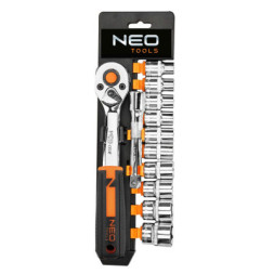 Набір головок Neo Tools 12шт, 3/8&quot;, тріскачка 90 зубців, CrV (10-020N)