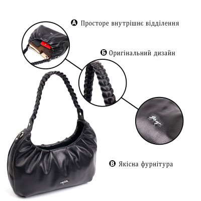 Сумка Karya Шкіряна Чорна (20838)