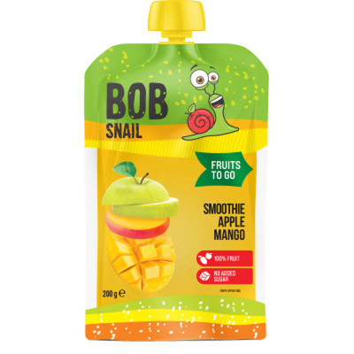 Дитяче пюре Bob Snail Смузі Яблуко-Манго пастеризоване 200 г (1740808)