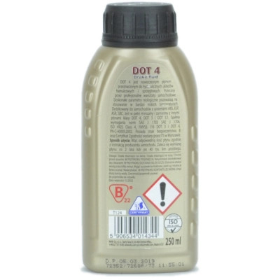 Гальмівна рідина K2 Turbo Brake Fluid DOT 4 0,25 л (T124)