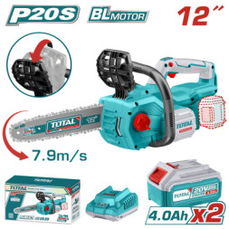 Ланцюгова пила Total TGSLI201286 акум., 20В, шина 30см, 2x4Ah (TGSLI201286)