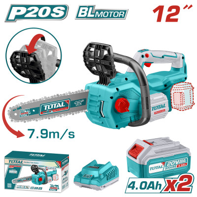 Ланцюгова пила Total TGSLI201286 акум., 20В, шина 30см, 2x4Ah (TGSLI201286)