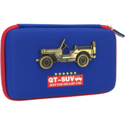 Пенал Cool For School з металевою аплікацією 1 відділення Темно-синій (QT-5795-Blue)