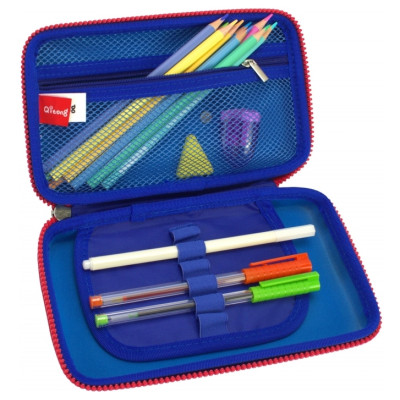 Пенал Cool For School з металевою аплікацією 1 відділення Темно-синій (QT-5795-Blue)