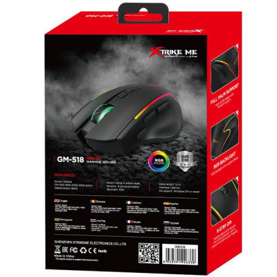 Мишка Xtrike ME GM-518 USB RGB Black (GM-518)