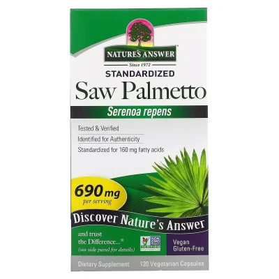 Трави Nature&#039;s Answer З Пальметто, 690 мг, Saw Palmetto, Standardized, 120 вегетаріанських до (NTA-16431)