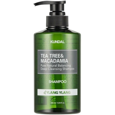 Шампунь Kundal Tea Tree &amp; Macadamia Deep Cleansing Shampoo Ylang-Ylang 500 мл (8809693257850)