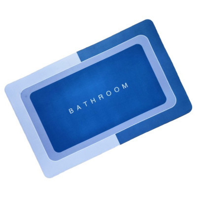 Килимок для ванної Stenson суперпоглинаючий 40 х 60 см прямокутний сіро-синій (R30937 grey-blue)