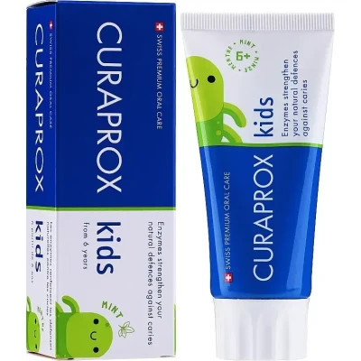 Дитяча зубна паста Curaprox Kids із фтором 1450 ppm від 6 років смак м&#039;яти 10 мл (TPkids1450M-10ml)