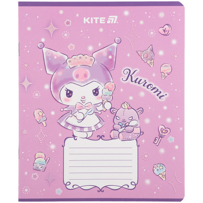 Зошит Kite Kuromi, 12 аркушів, клітинка (HK25-232-3)